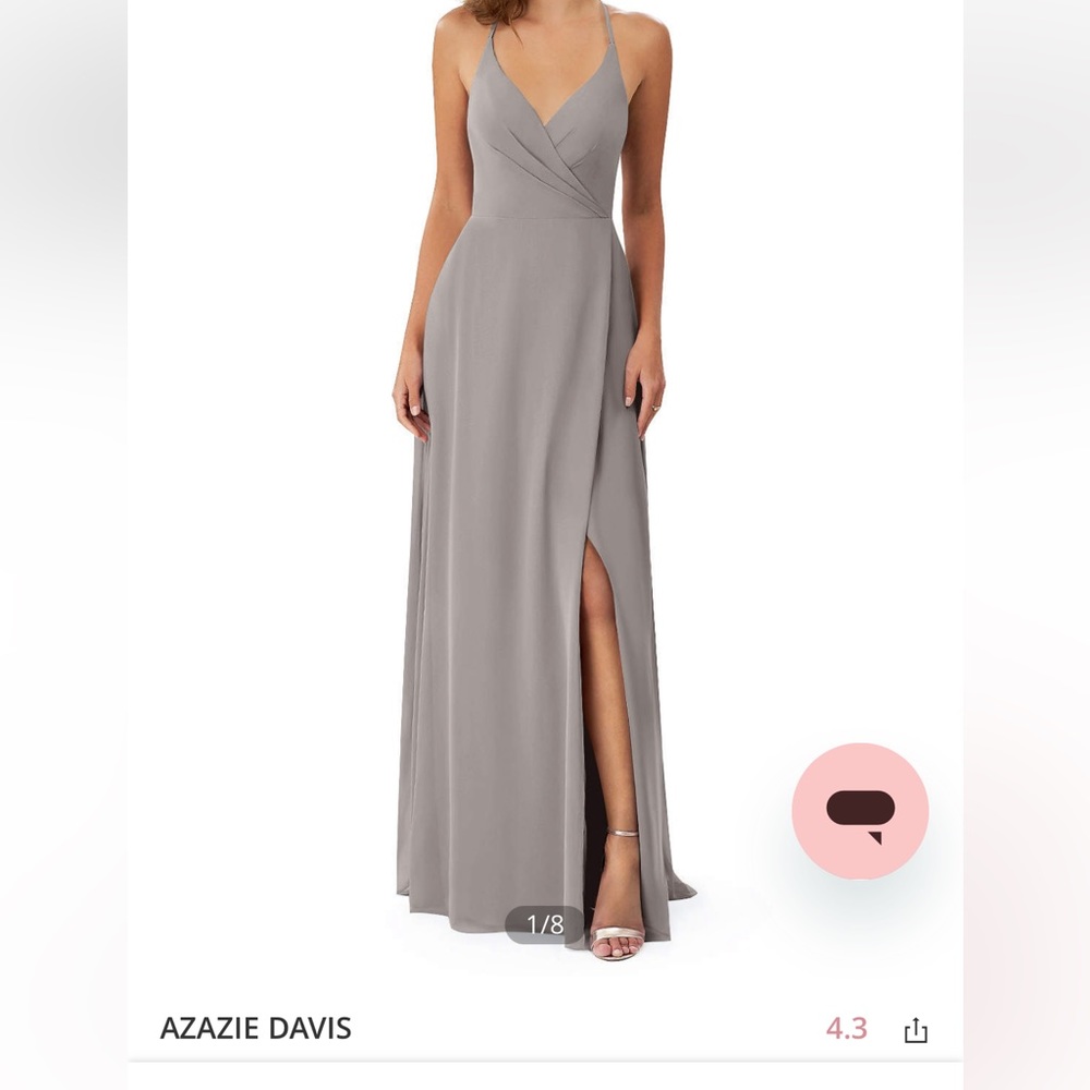 Azazie silver bridesmaid dress